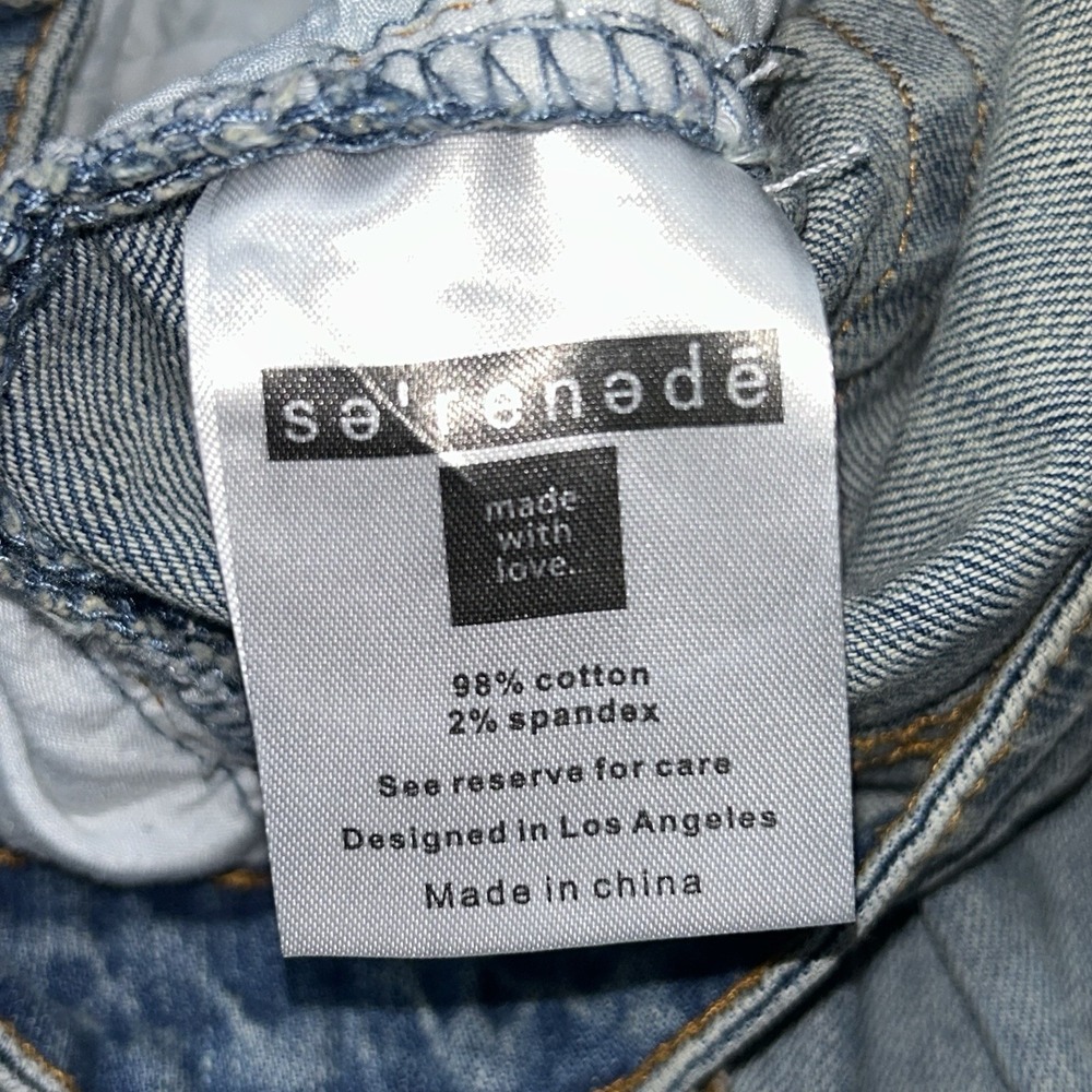 Serenede Jeans Light Blue Wash Size 36x32 Sunset Painting Leg Skinny Distressed - Picture 7 of 15